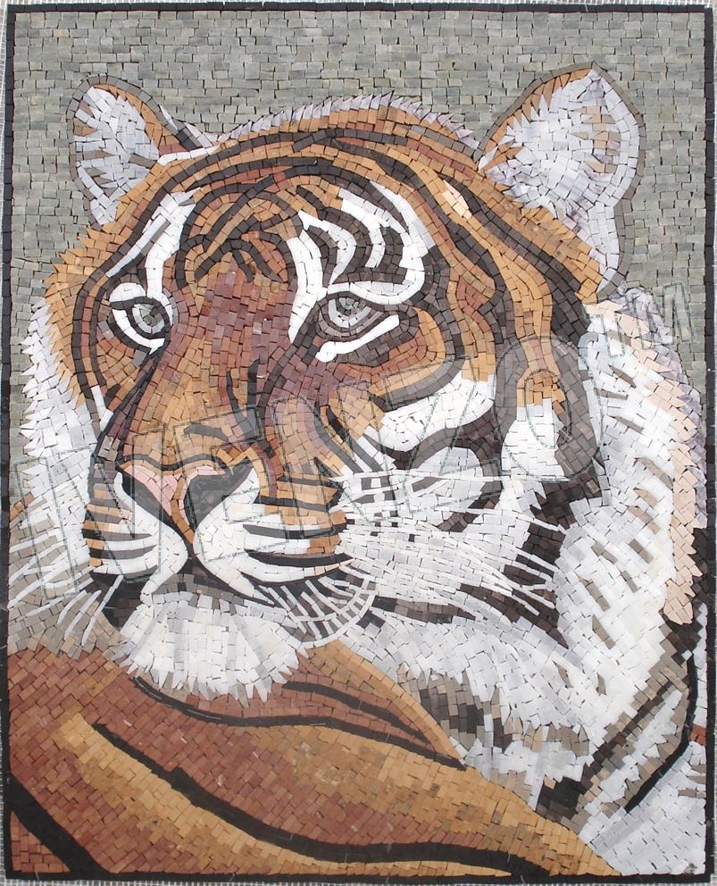 Mosaico AK005 testa di tigre