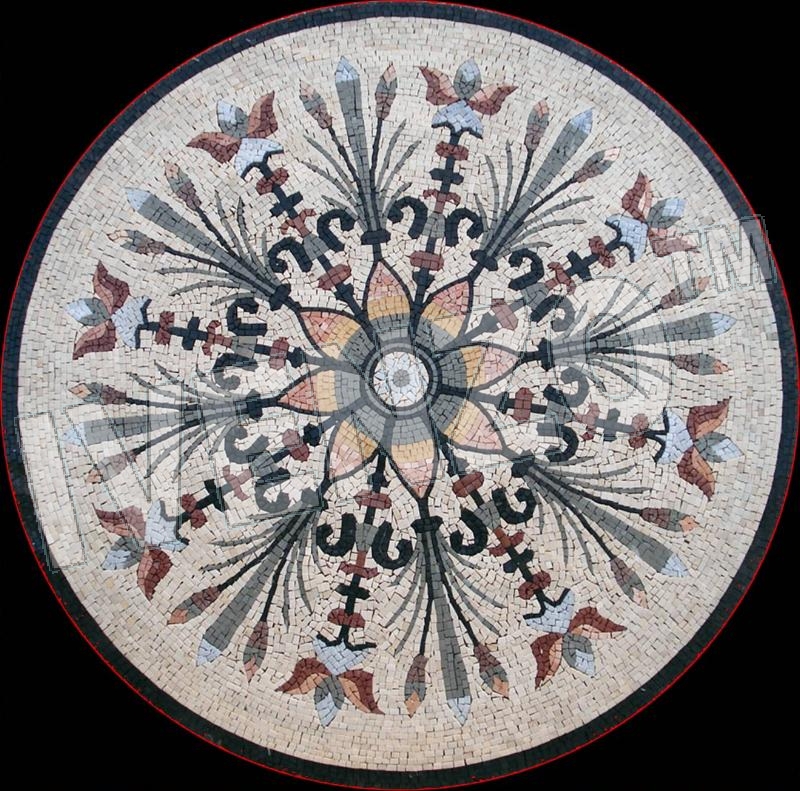 Mosaico MK012 fiore medaglione