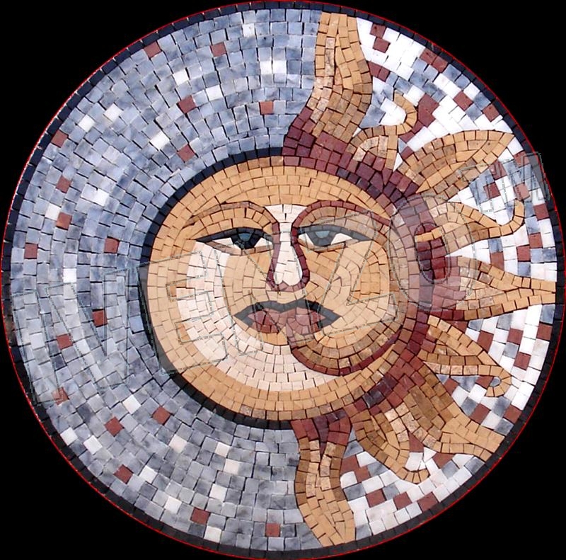 Mosaico MK075 sole e la luna - luminoso-scuro