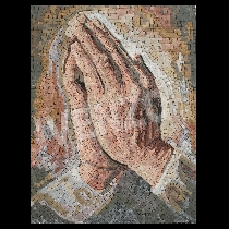 Mosaico Albrecht Durer: mani che pregano