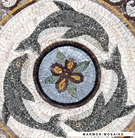 Mosaico CR201 Details tappeto con i delfini 1