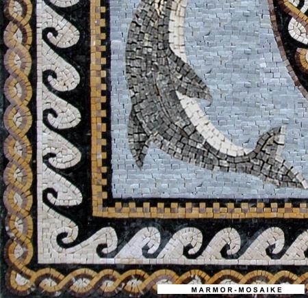 Mosaico CR201 Details tappeto con i delfini 3