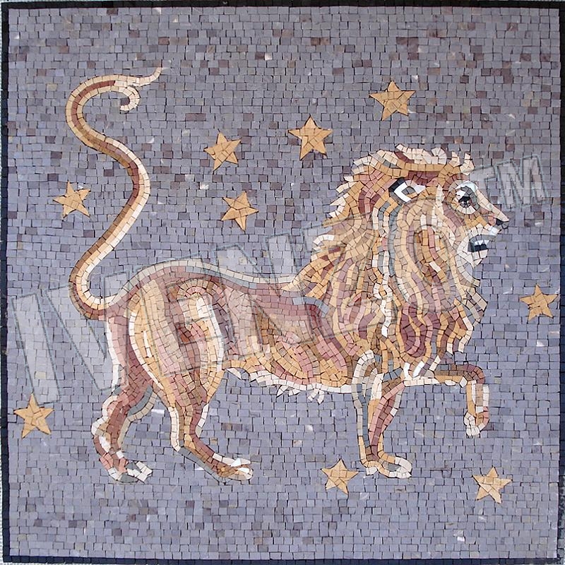 Mosaico FK011 Details segno zodiacale del leone 2