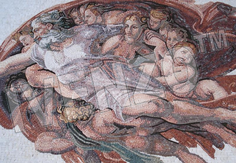 Mosaico FK082 Details Michelangelo: Creazione di Adamo 4
