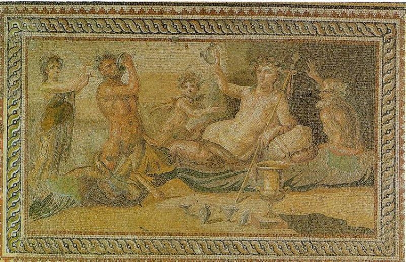 Mosaico FK083 Details Eracle e Dioniso 1