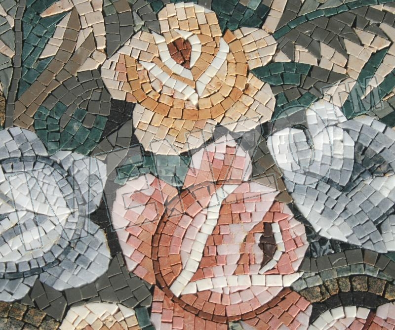 Mosaico MK069 Details fiore (vista dall'alto) 1