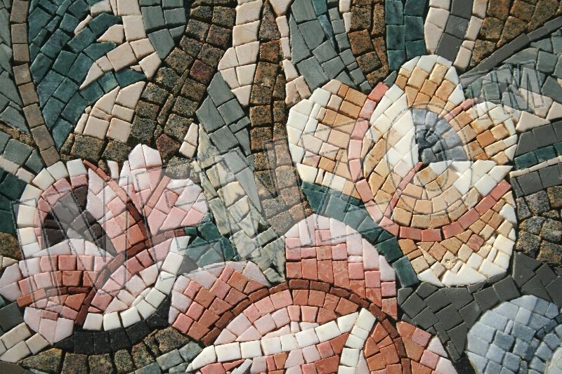Mosaico MK069 Details fiore (vista dall'alto) 2