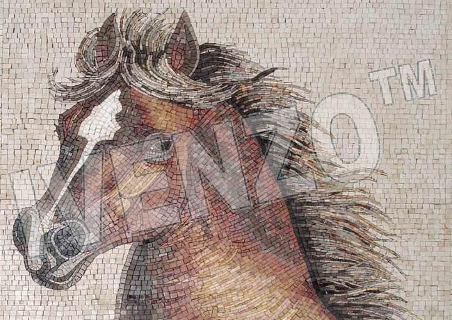 Mosaico AK001 testa di cavallo