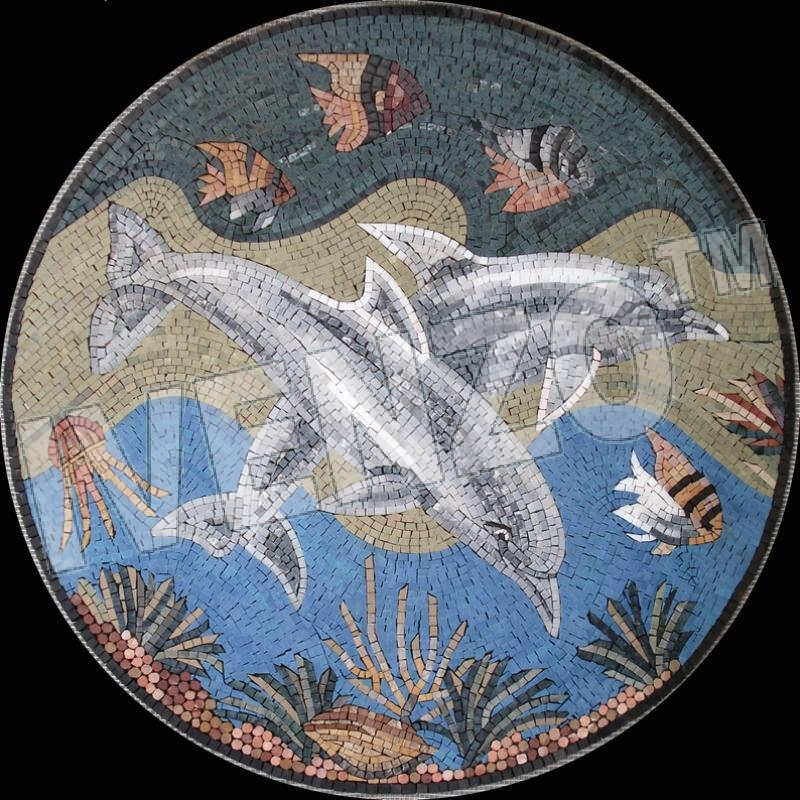 Mosaico AK037 delfini