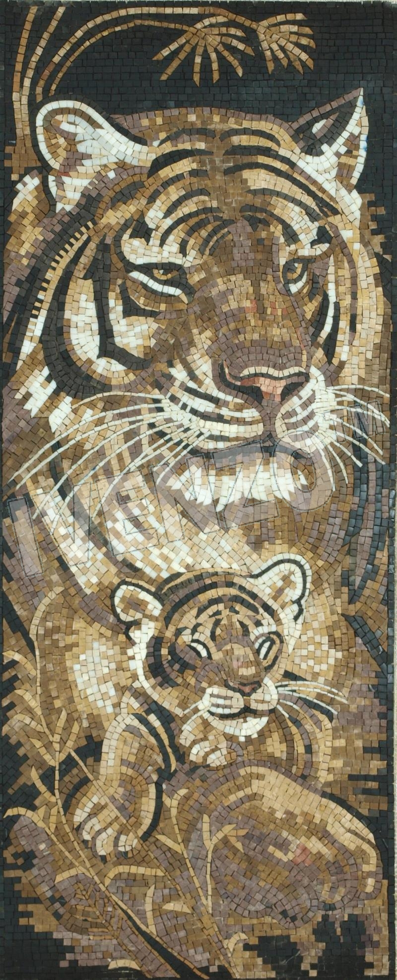 Mosaico AK048 Tiger con il bambino