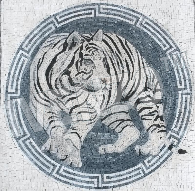 Mosaico AK053 tigre bianco