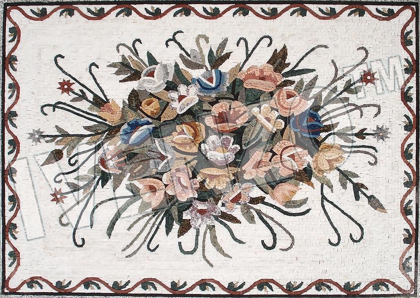 Mosaico CK045 tappeto di fiori