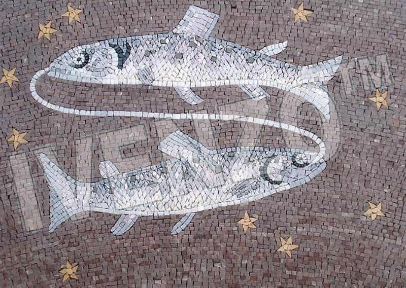 Mosaico FK018 segno zodiacale dei pesci