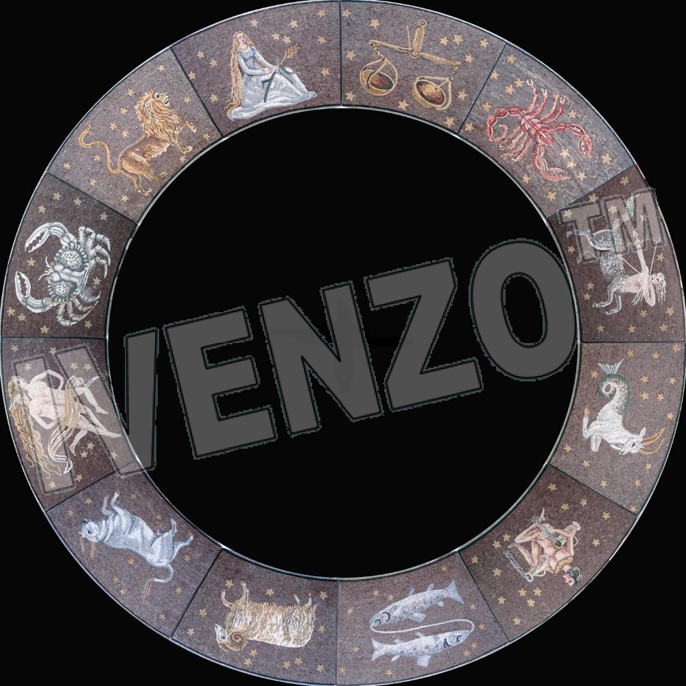 Mosaico FK023 12 segni dello zodiaco in un anello