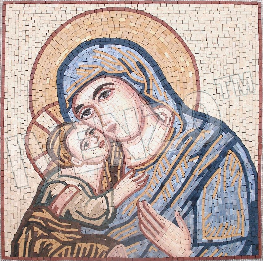 Mosaico FK068 Gesù e Maria