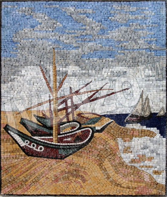 Mosaico GE250 Vincent van Gogh: Barche in spiaggia