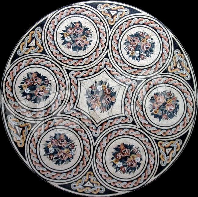 Mosaico MD153 fiore medaglione