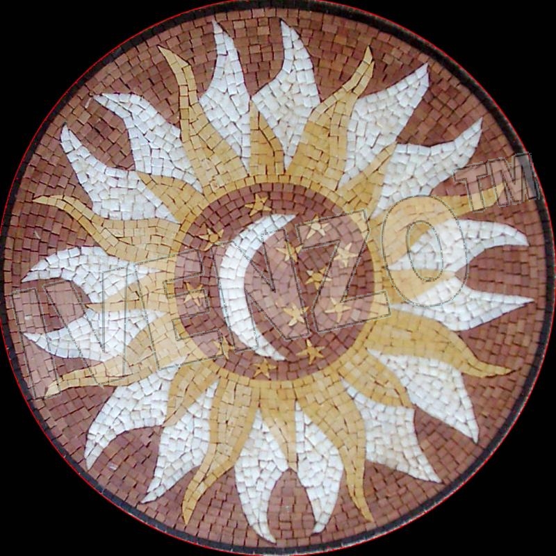 Mosaico MK060 medaglione sole-luna-stelle
