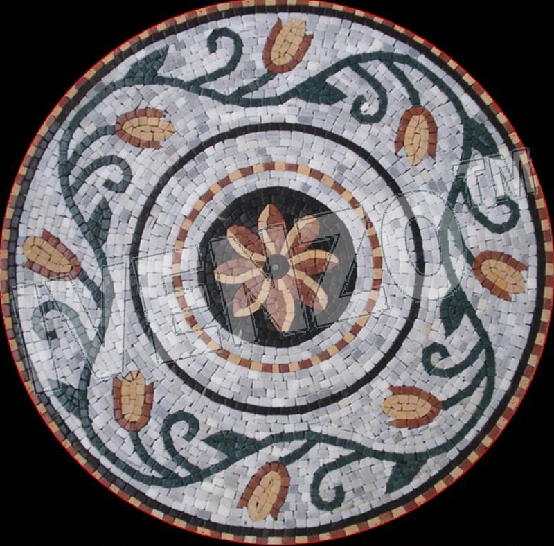Mosaico MK066 fiore medaglione