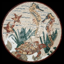 Mosaico diversi animali marini