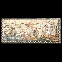 Mosaico Odisseo ascolta le sirene