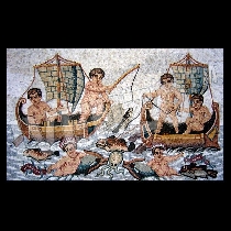 Mosaico Bambini in barca