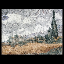 Mosaico van Gogh: Campo di grano con cipressi