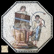 Mosaico Musicisti con organo e tuba