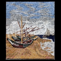 Mosaico Vincent van Gogh: Barche in spiaggia