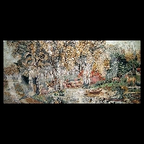 Mosaico Foresta con un lago e gli animali