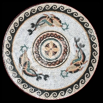 Mosaico Medaglione con delfini