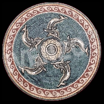 Mosaico Medaglione con delfini